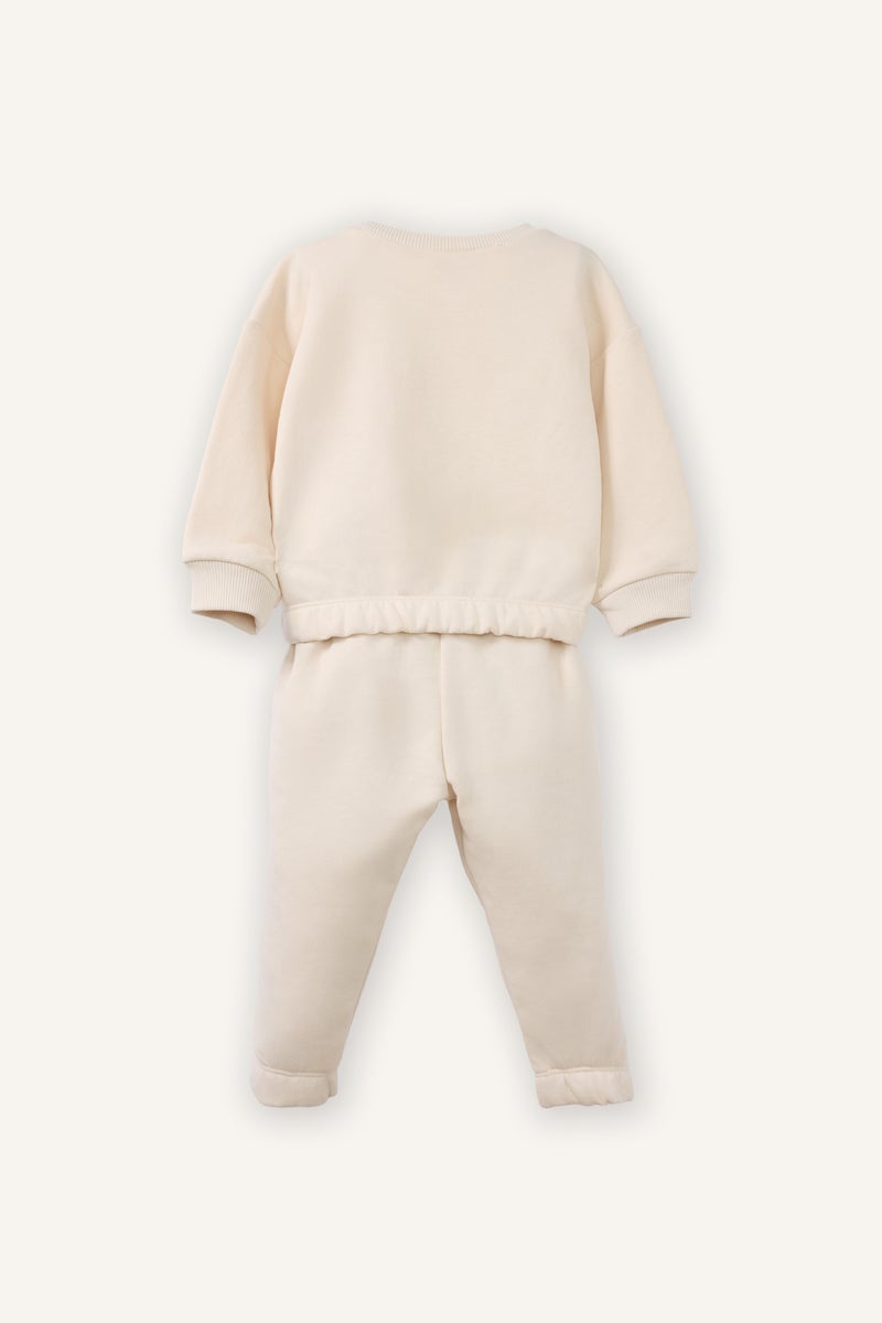 DeFacto Beige BabyGirl Baby Girl Sweatshirt and Sweatpants 2 Piece Set Casual - Image 4